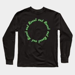 Green Spirograph Round and Round Circle Long Sleeve T-Shirt